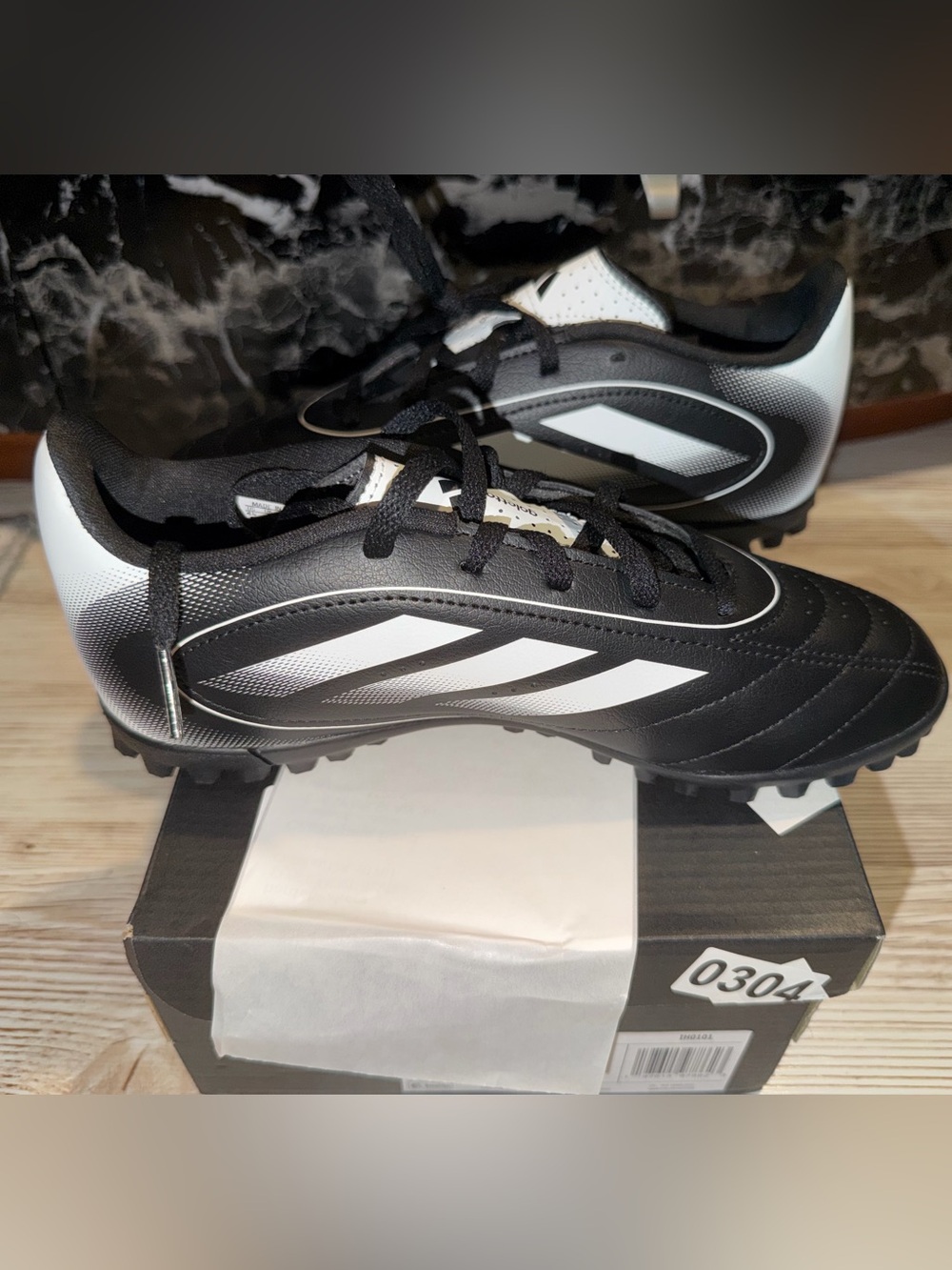 adidas Men’s Black & White Athletic Soccer Cleats